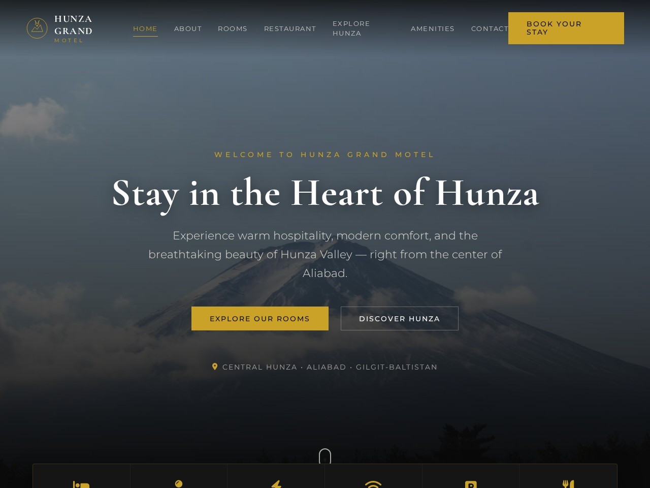 Hunza Grand Motel live landing preview